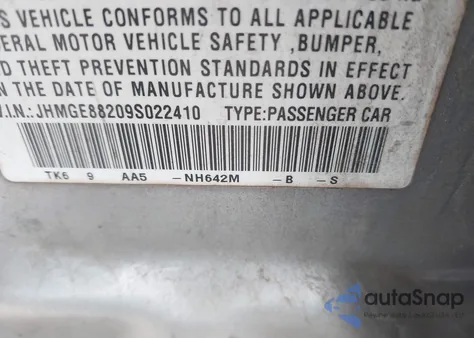 2009 Honda Fit from USA, damaged, VIN JHMGE88209S022410